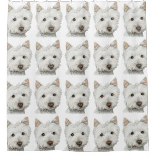 Westie Dog Art Shower Curtain