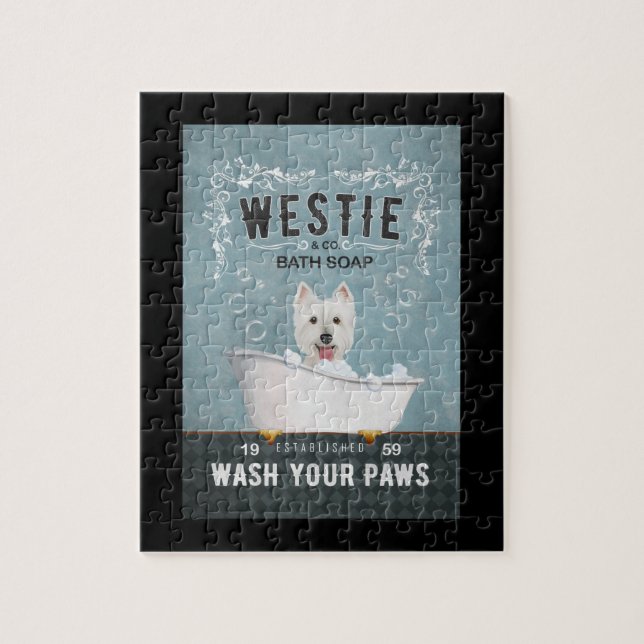 Westie Dog Bath Soap West Highland White Terrier Jigsaw Puzzle (Vertical)