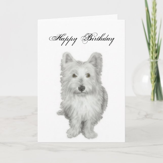 Westie Dog Birthday Card with verse (Front)