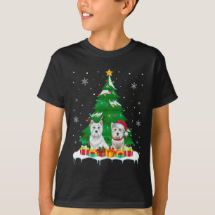 Westie Dog Christmas Tree Lights Santa Reindeer Xm T-Shirt