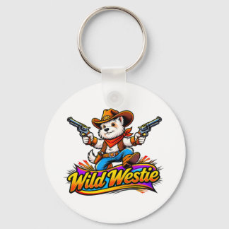 Westie Dog Cowboy Keyring (Original Design)