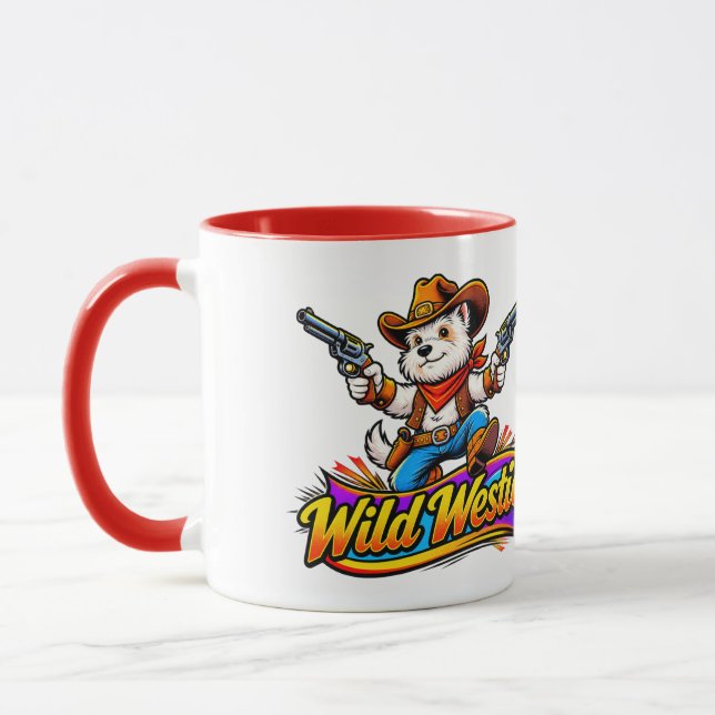 Westie Dog Cowboy Mug (Original Design) (Left)