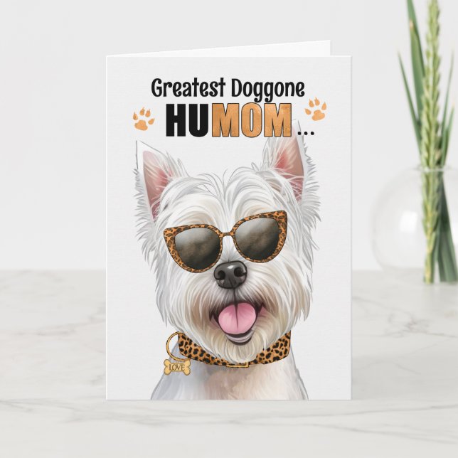 Westie Dog Greatest HuMOM Mother's Day Holiday Card (Front)