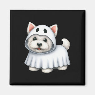 Westie Dog Halloween Costume Ghost West Terrier Magnet