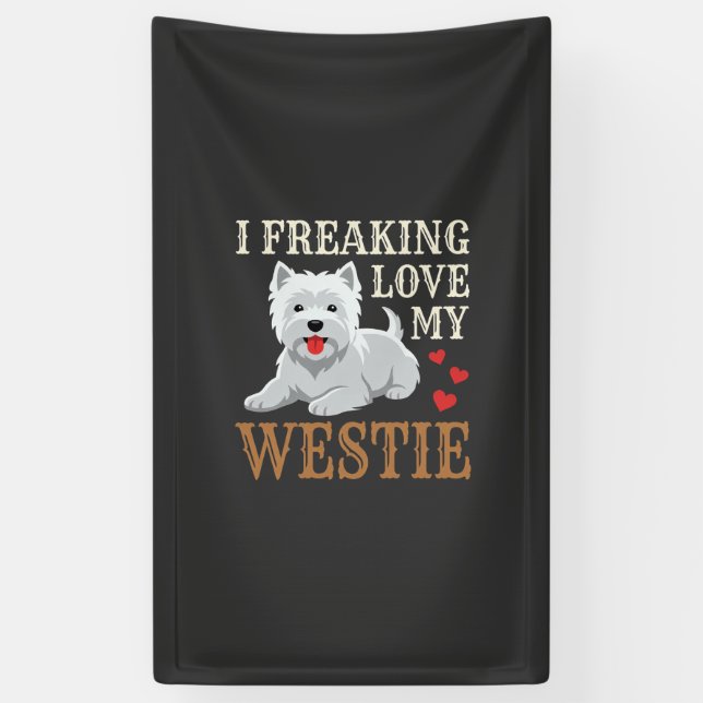 Westie Dog Love Typography Banner (Vertical)