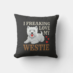 Westie Dog Love Typography Cushion
