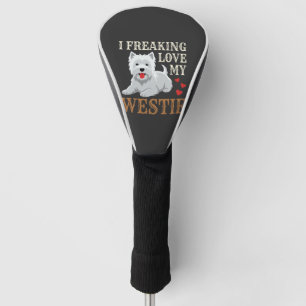Westie Dog Love Typography Golf Head Cover