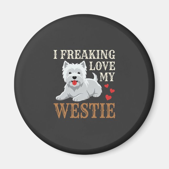 Westie Dog Love Typography Magnet (Front)
