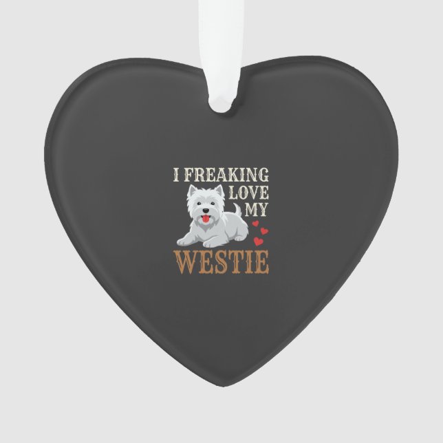Westie Dog Love Typography Ornament (Front)