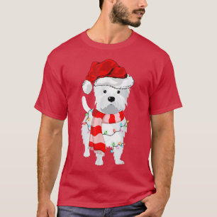 Westie Dog Lover Xmas Lighting Santa Hat Westie Ch T-Shirt