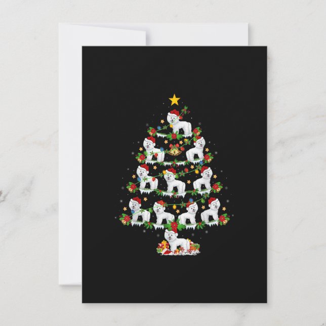 Westie Dog Lover Xmas Lights Westie Christmas Tree Invitation (Front)