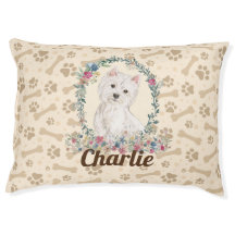 Westie Dog Paw Print & Dog Bone Cute