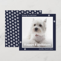 Westie Dog Paw Prints Pet Photo Blue