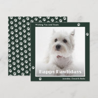 Westie Dog Paw Prints Pet Photo Green