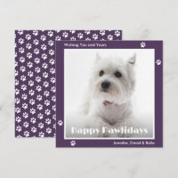 Westie Dog Photo Paw Prints Purple