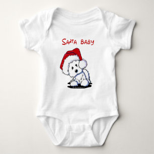 Westie Dog SANTA BABY Apparel (Lights) Bodysuit