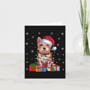 Westie Dog Ugly Xmas Lights Santa Hat Westie Dog C Card