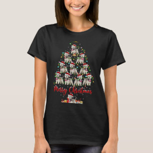 Westie Dog Xmas Lights Santa Westie Christmas Tree T-Shirt