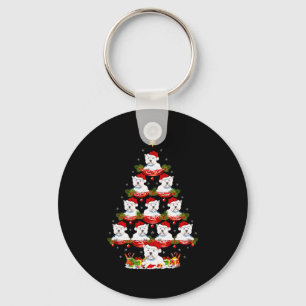 Westie Dog Xmas Tree Lighting Westie Christmas Key Ring