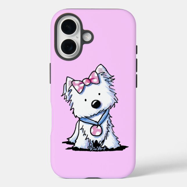 Westie Dot Girlie Dog iPhone Case (Back)