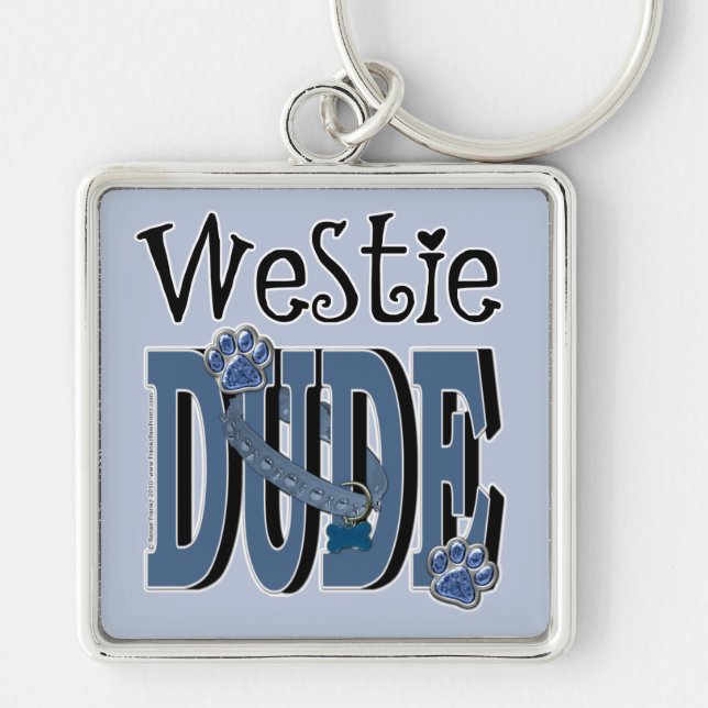 Westie DUDE Key Ring (Front)