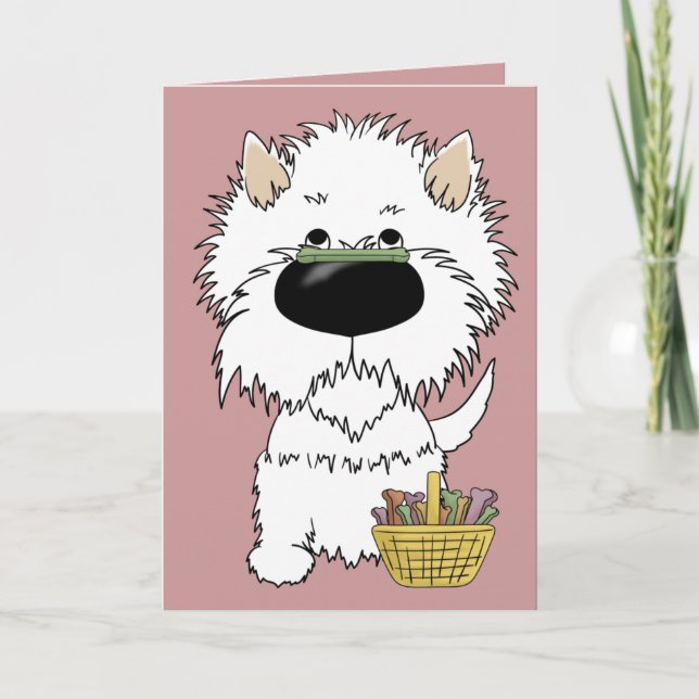 Westie - Easter Bone Hunt, Anyone? Holiday Card (Front)