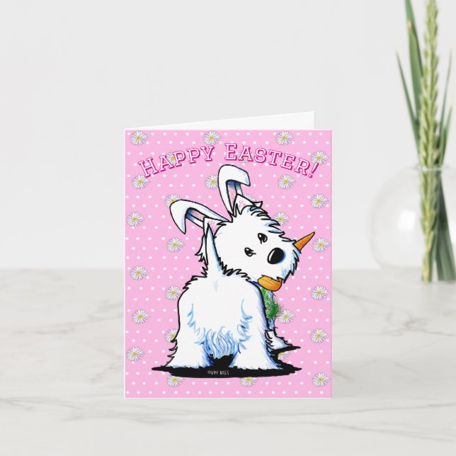 Westie Easter Bummy Card  (Front)