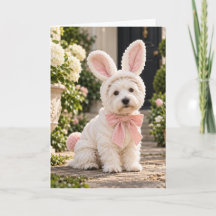 Westie Easter Bunny Greeting Card