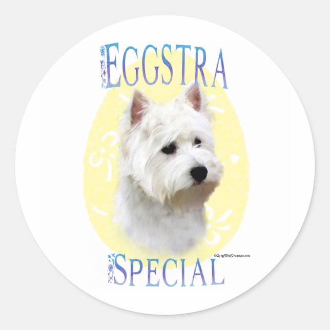 Westie Eggstra Special - Sticker (Front)
