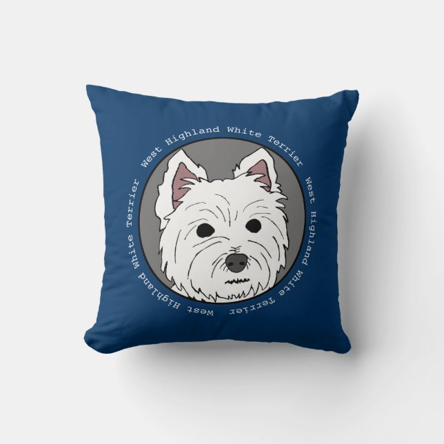 Westie Face Pillow (Front)