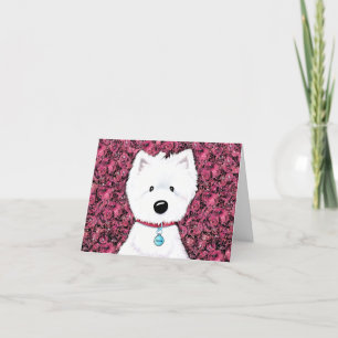 Westie Floral Thank you Card