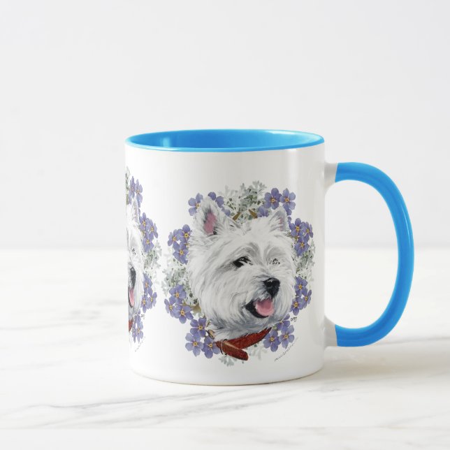 Westie Forget Me Not Mug (Right)