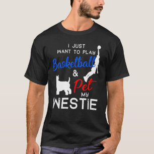 Westie Funny Basketball Dog Owner  Xmas T-Shirt