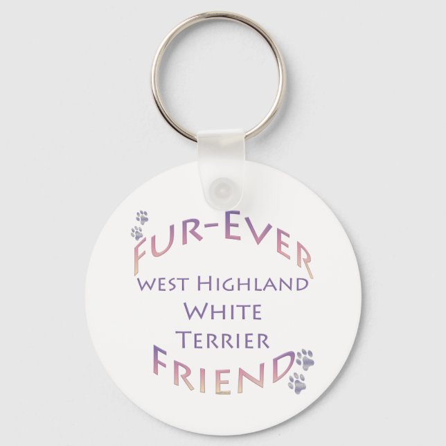 Westie Furever Friend Key Ring (Front)