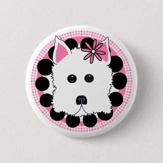 Westie Girl 6 Cm Round Badge
