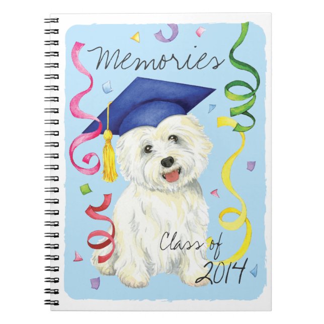 Westie Graduate Spiral Notebook (Front)