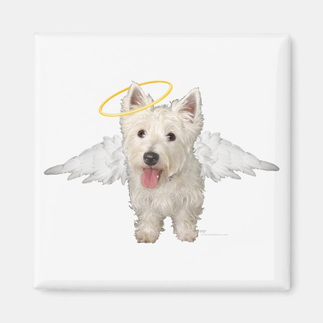 Westie Guardian Angels Magnet (Front)