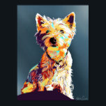 Westie, hand-drawn pop-art Style Poster<br><div class="desc">Cute hand drawn Westie pup,  in the pop-art stlye.</div>