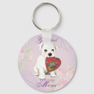 Westie Heart Mum Key Ring