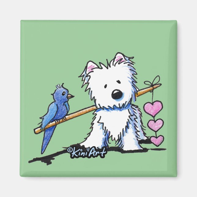 Westie Heartstrings Magnet (Front)