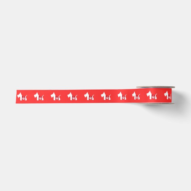 Westie Holiday Satin Ribbon (Front)
