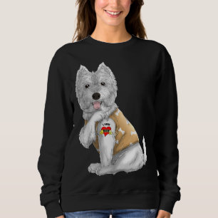 Westie I Love Mum Tattoo Dog Funny Mother's Day Gi Sweatshirt