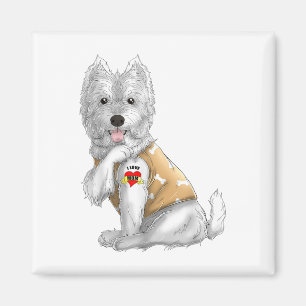 Westie I Love Mum Tattoo Dog Shirt Funny Mothers D Magnet