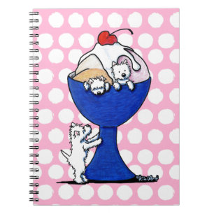 Westie Ice Cream Party Spiral Notebook