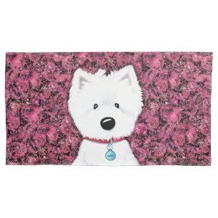 Westie Impressions Floral Pillowcase