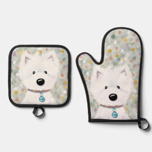 Westie Impressions Oven Mitt & Pot Holder Set