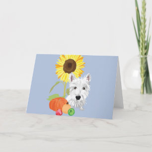 Westie in autumn card