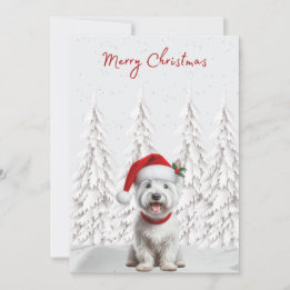 Westie in Santa Hat Merry Christmas Card