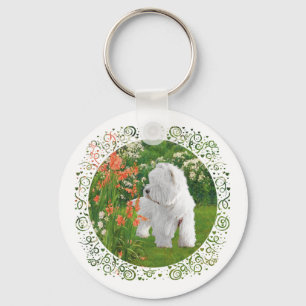 Westie in the Garden Key Ring