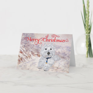 Westie in Winter Holiday Card